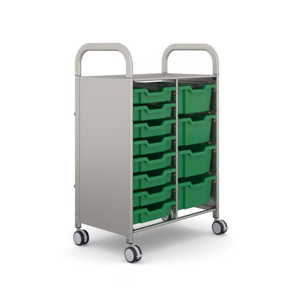 Gratnells Callero Plus Double Cart with Shallow and Deep Trays  40.9x18.5x41.5in