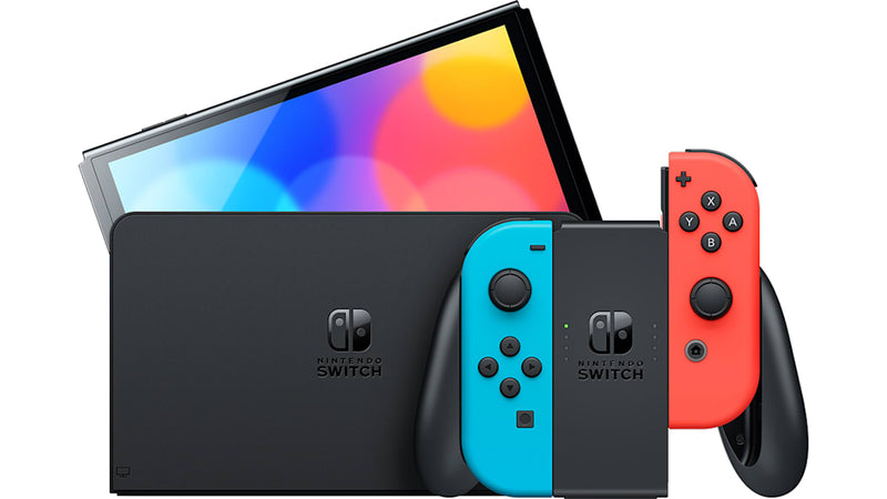 Nintendo Switch OLED Model w/ Neon Red & Neon Blue Joy-Con- Neon Red/Neon Blue