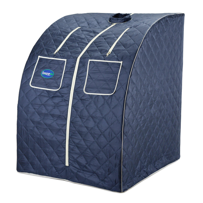 Durasage Health - Durasage Oversized Portable Personal Steam Sauna Spa for Relaxation at Home, 60 Minute Timer, 800 Watt Steam Generator, Chair Included - Satin Blue