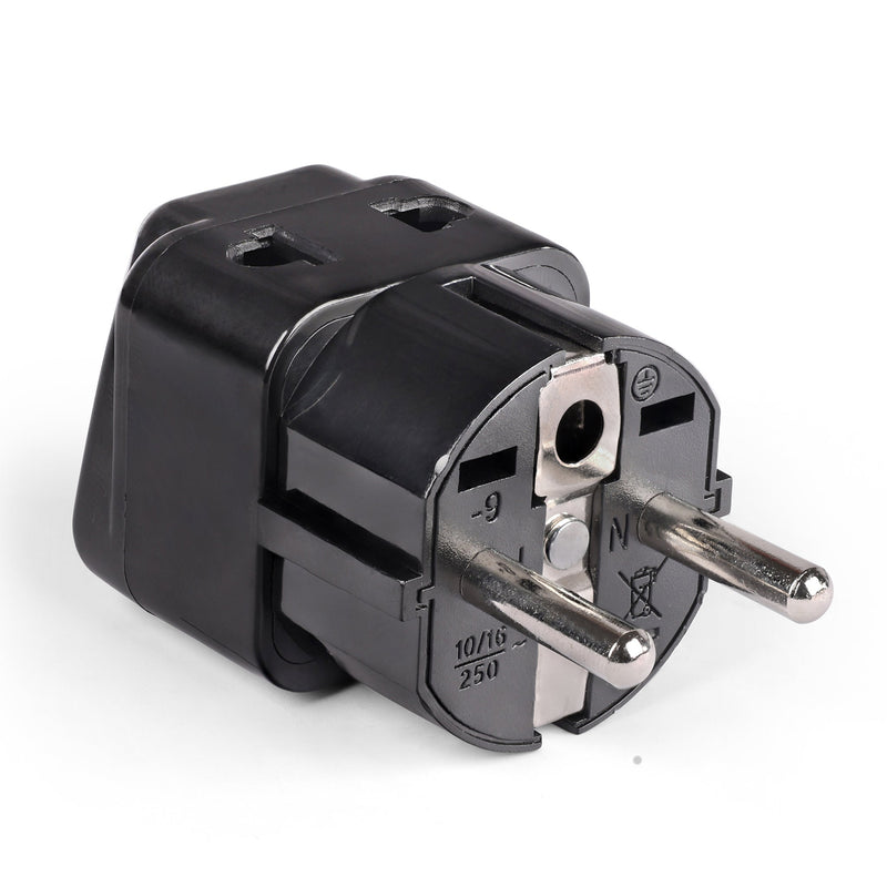Adaptador de viaje para Alemania y Francia - 2 en 1 - Tipo E/F - Diseño compacto (DB-9)