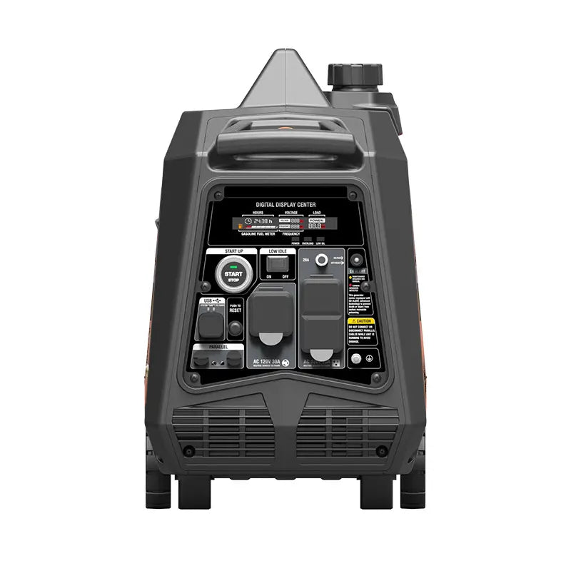 Generador inversor portátil Genmax GM3500iAED, motor portátil de combustible dual a gas o propano súper silencioso de 3500 W con capacidad paralela