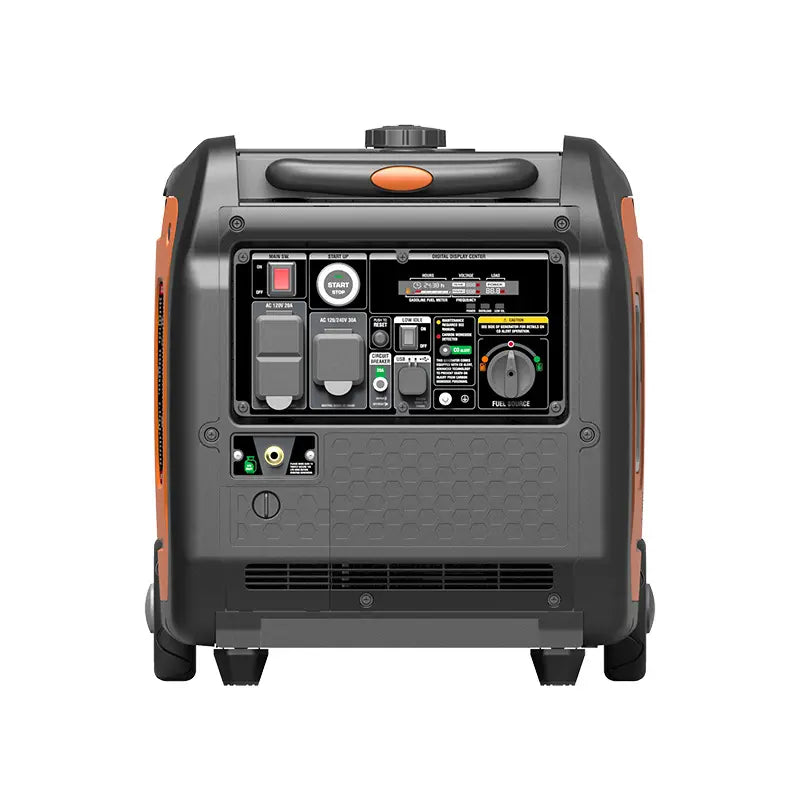 Generador inversor portátil Genmax GM6000iED, motor portátil de combustible dual súper silencioso de 6000 W