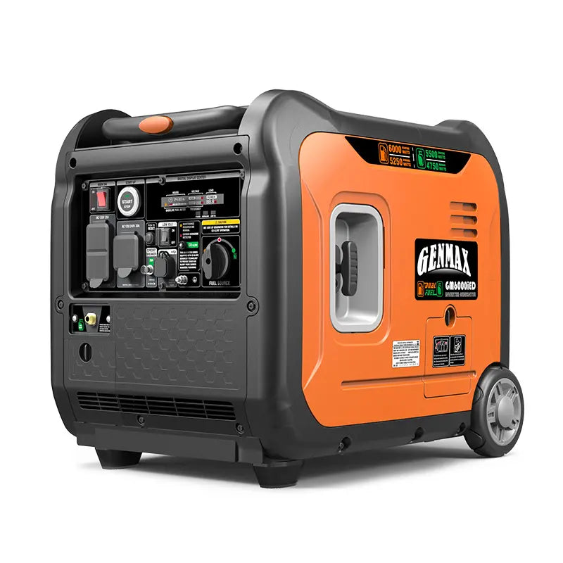 Genmax GM6000iED Portable Inverter Generator, 6000W Super Quiet Dual Fuel Portable Engine