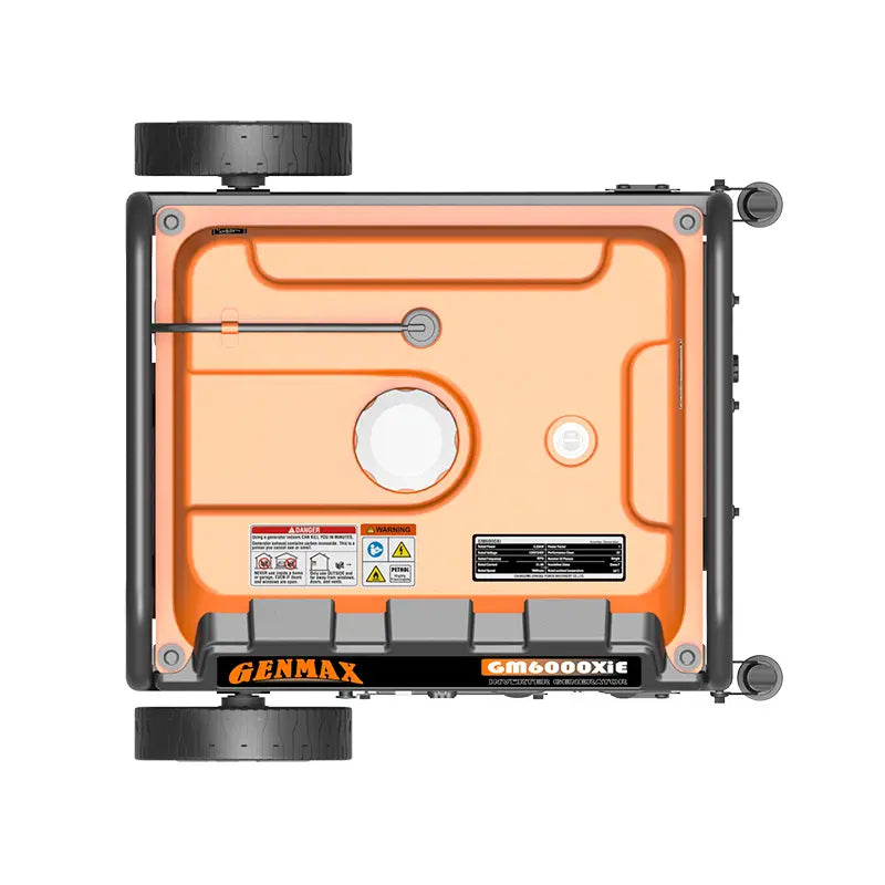 Generador inversor portátil Genmax GM6000XiE de 6000 W, con motor de alta velocidad a gas y marco abierto con arranque eléctrico