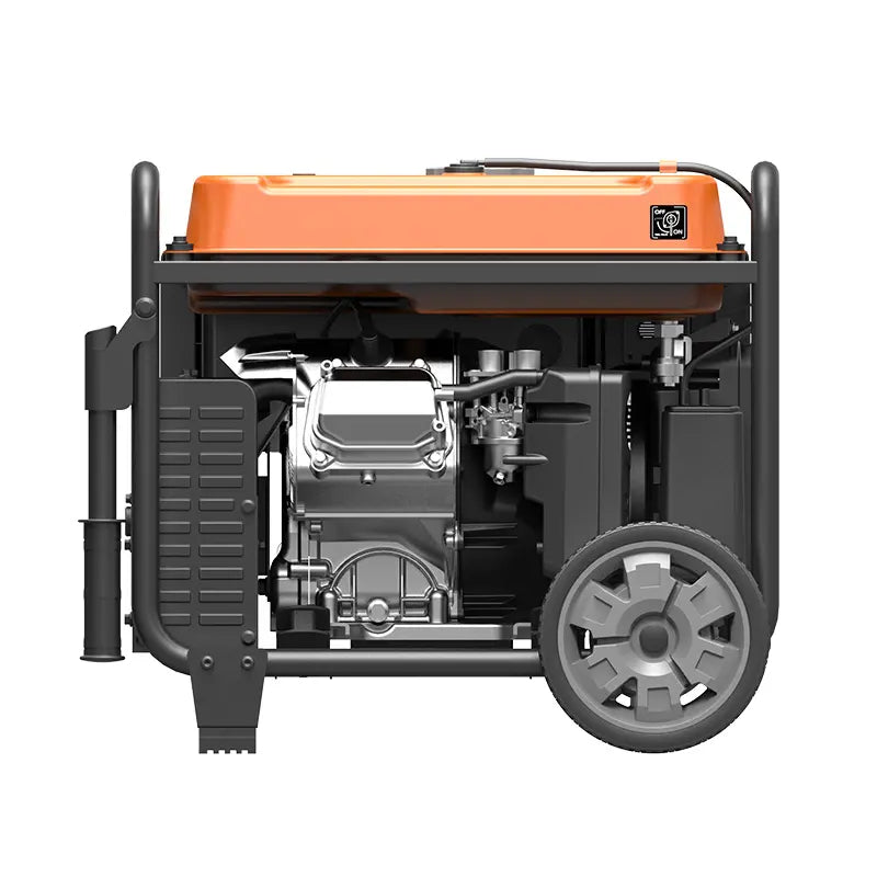 Generador inversor portátil Genmax GM6000XiE de 6000 W, con motor de alta velocidad a gas y marco abierto con arranque eléctrico