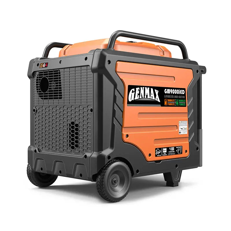 Generador inversor portátil Genmax GM9000iED, motor portátil de combustible dual súper silencioso de 9000 W con capacidad paralela