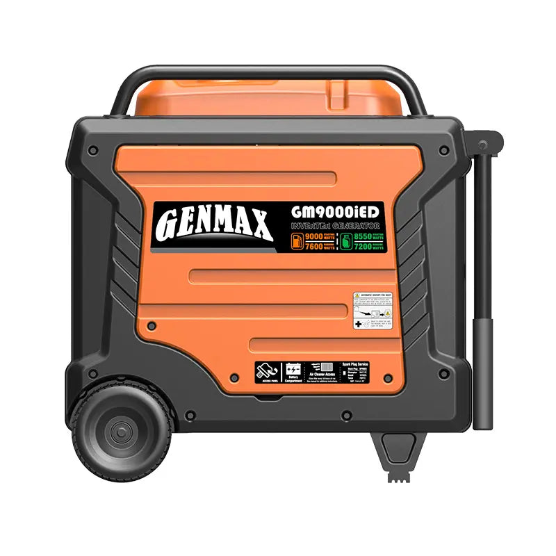 Generador inversor portátil Genmax GM9000iED, motor portátil de combustible dual súper silencioso de 9000 W con capacidad paralela