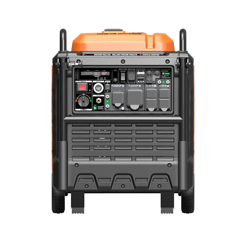 Generador inversor portátil Genmax GM9000iED, motor portátil de combustible dual súper silencioso de 9000 W con capacidad paralela