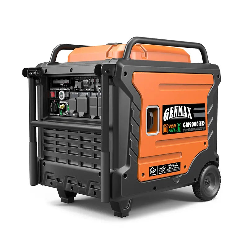 Genmax GM9000iED Portable Inverter Generator, 9000W Super Quiet Dual Fuel Portable Engine with Parallel Capability