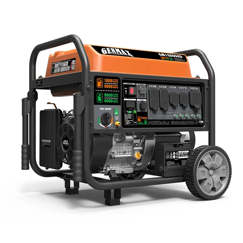 Genmax GM12000ED Dual Fuel Portable Generator 12000 Watt Gas or Propane Powered