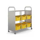 Gratnells Callero Plus Library Cart with Deep Trays  40.9 x 18.5 x 41.5 in