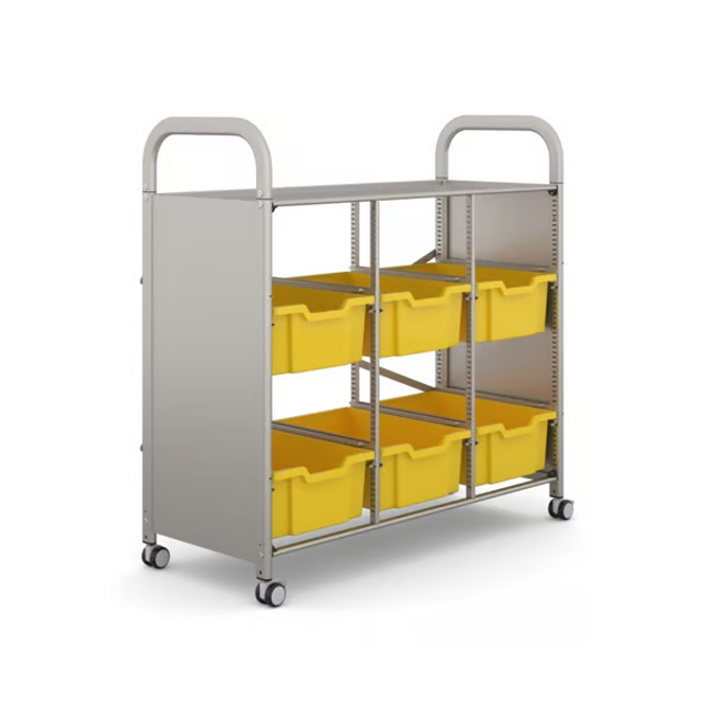 Gratnells Callero Plus Library Cart with Deep Trays  40.9 x 18.5 x 41.5 in