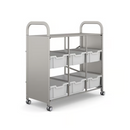 Gratnells Callero Plus Library Cart with Deep Trays  40.9 x 18.5 x 41.5 in