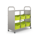Gratnells Callero Plus Library Cart with Deep Trays  40.9 x 18.5 x 41.5 in