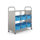 Gratnells Callero Plus Library Cart with Deep Trays  40.9 x 18.5 x 41.5 in
