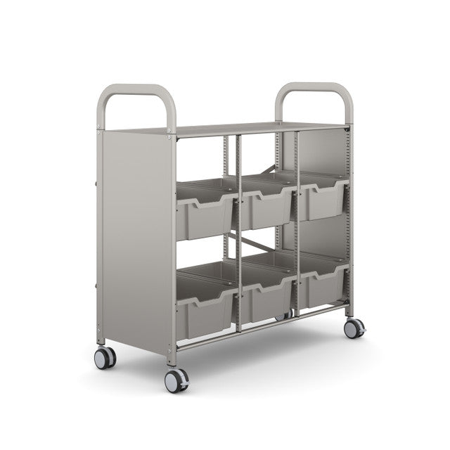 Gratnells Callero Plus Library Cart with Deep Trays  40.9 x 18.5 x 41.5 in