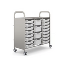 Gratnells Callero Plus Treble Cart with Shallow and Deep Trays  40.9 x 18.5 x 41.5 in