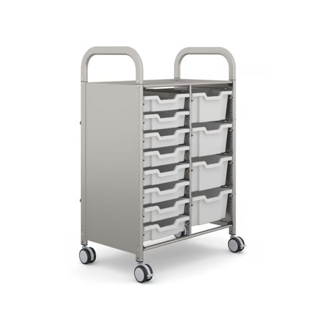 Gratnells Callero Plus Double Cart with Shallow and Deep Trays  40.9x18.5x41.5in