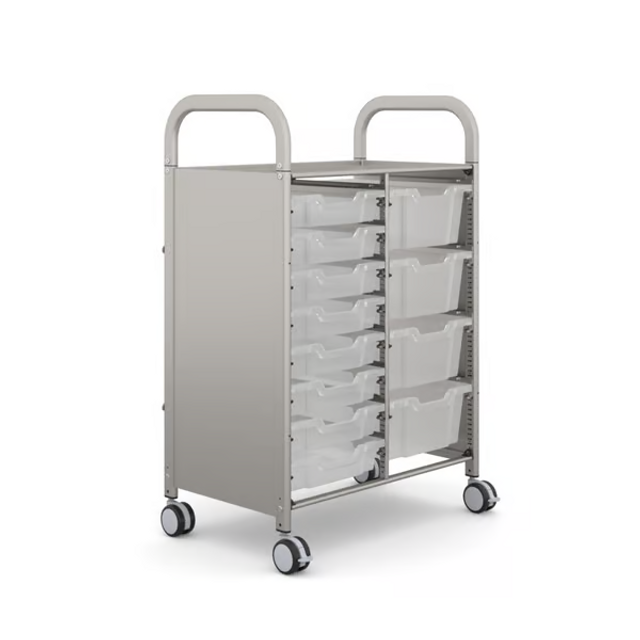 Gratnells Callero Plus Double Cart with Shallow and Deep Trays  40.9x18.5x41.5in