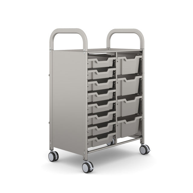 Gratnells Callero Plus Double Cart with Shallow and Deep Trays  40.9x18.5x41.5in