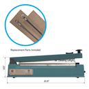 16” Manual Impulse Bag Sealer with Cutter – UL Listed