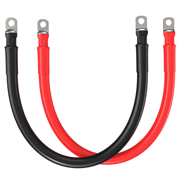 Rich Solar 4 Gauge 3/8” Battery Cables | 6 Feet Red & Black (Set)