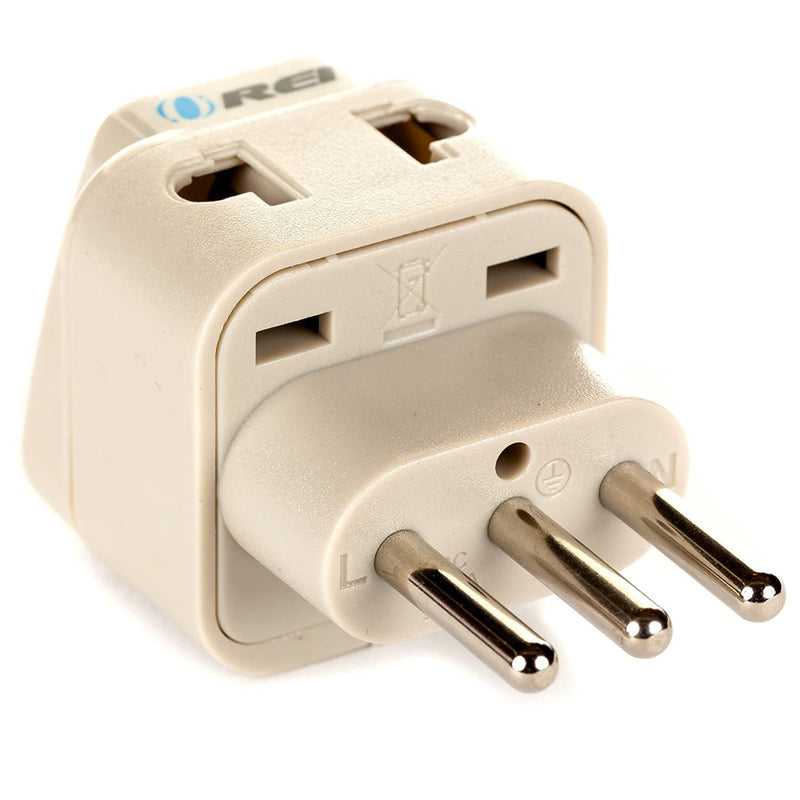 Adaptador de viaje para Italia y Libia - 2 en 1 - Tipo L - Diseño compacto (DB-12A)