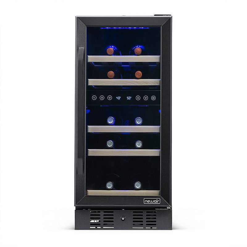 REFURB Newair Built-In Dual Zone Wine Cooler w/ Beech Wood Shelves, 29 Bottles