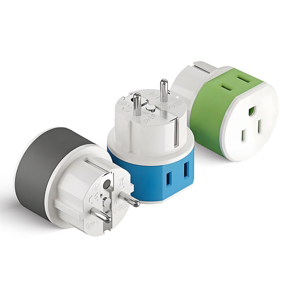 Adaptador de viaje para Alemania y Francia - 2 en 1 - Tipo E/F - Diseño compacto (US-9)