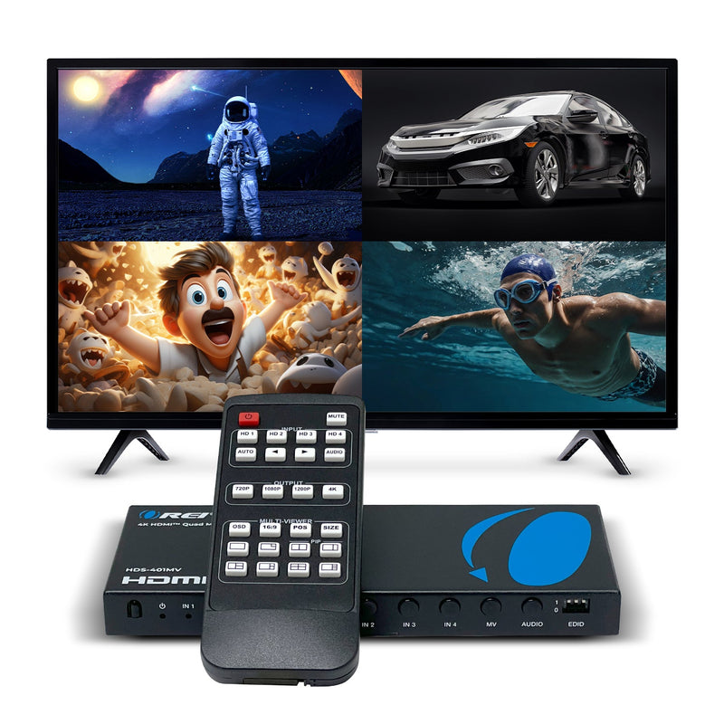 Conmutador HDMI 4x1 multivisor Ultra HD 4K con salida VGA (HDS-401MV)