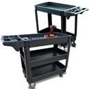 600 lbs Heavy Duty Plastic Rolling Utility Cart for Warehouse/Garage/Restaurants/Offices, HDPE Shelves, 5" Caster Wheels
