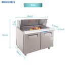 48 inch Salad Sandwich Prep Table Refrigerator, Mega Top, Stainless Steel Food Prep Cooler