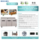 EQCHEN 72 Inch Mega Top Sandwich Prep Table Refrigerator