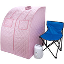 Durasage Health - Sauna de vapor portátil extragrande para bajar de peso, desintoxicarse y relajarse en casa. Incluye silla. Rosa.