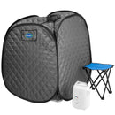 Durasage Health - Sauna de vapor personal plegable para bajar de peso, desintoxicarse y relajarse en casa. Temporizador de 60 minutos, generador de vapor de 800 vatios y silla incluida (gris).