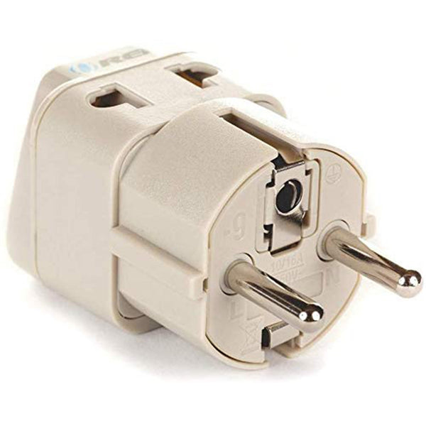Adaptador de viaje para Alemania y Francia - 2 en 1 - Tipo E/F - Diseño compacto (DB-9)