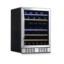 Refrigerador para vinos Newair de 24" y dos zonas con estantes de madera de haya, 46 botellas, REFURB