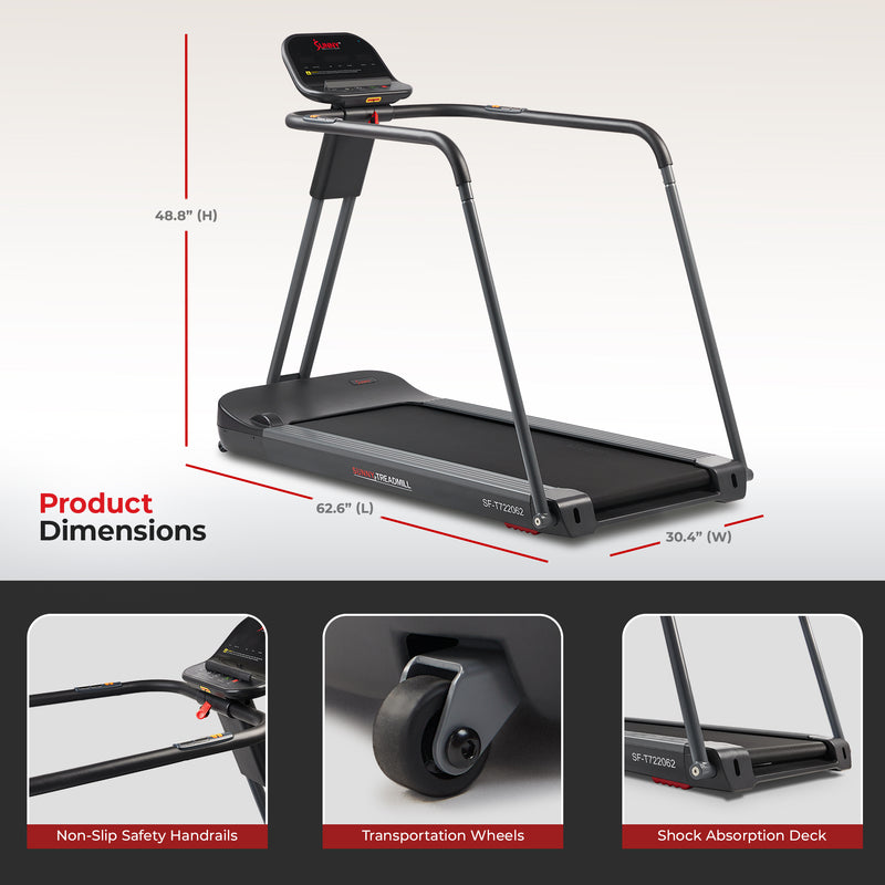 Cinta de correr con pasamanos Sunny Health &amp; Fitness – SF-T722062