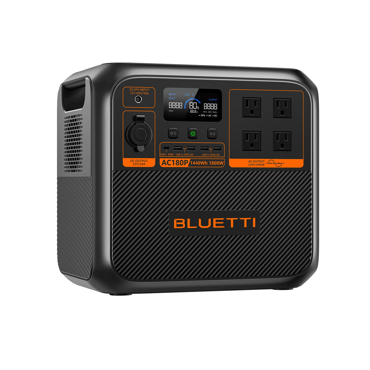 BLUETTI AC180P Solar Portable Power Station | 1,800W 1,152/1,440Wh