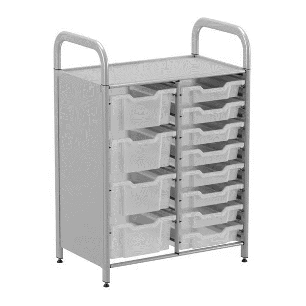 Gratnells Callero Custom Low Level 8 Shallow 4 Deep Tray Starter Unit  16.9x27.2x38.8in