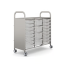 Gratnells Callero Plus Treble Cart with Shallow and Deep Trays  40.9 x 18.5 x 41.5 in