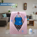 Durasage Health - Sauna de vapor portátil extragrande para bajar de peso, desintoxicarse y relajarse en casa. Incluye silla. Rosa.
