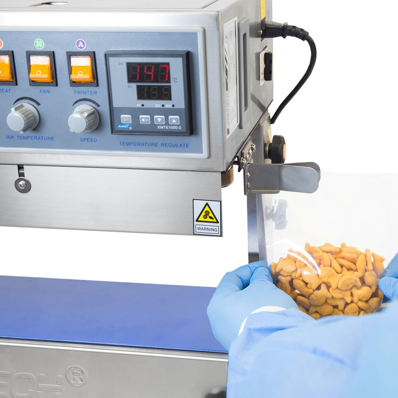 220V Stainless Steel Digital Continuous Band Sealer 800 with Coder