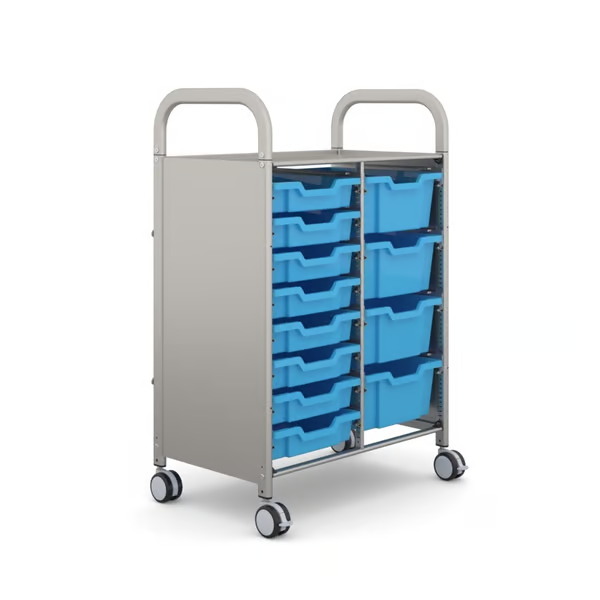 Gratnells Callero Plus Double Cart with Shallow and Deep Trays  40.9x18.5x41.5in