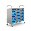 Gratnells Callero Plus Treble Cart with Shallow and Deep Trays  40.9 x 18.5 x 41.5 in
