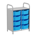 Unidad de inicio de 8 bandejas profundas de nivel bajo personalizadas Gratnells Callero de 16,9 x 27,2 x 38,8 pulgadas