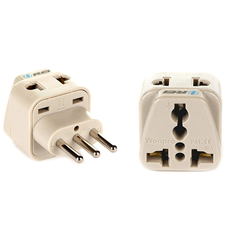 Adaptador de viaje para Italia y Libia - 2 en 1 - Tipo L - Diseño compacto (DB-12A)