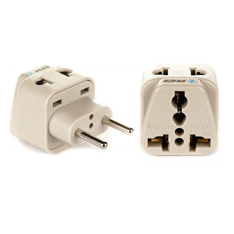 Adaptador de viaje europeo - 2 en 1 - Tipo C - Diseño compacto (DB-9C)