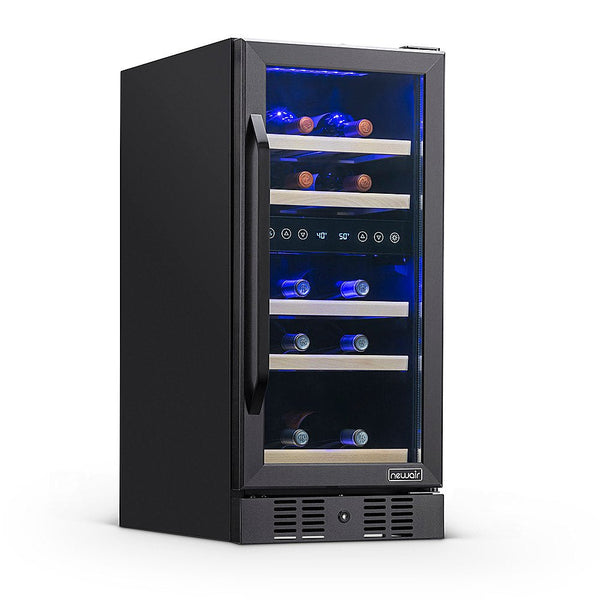 Newair Built-In Dual Zone Wine Cooler w/ Beech Wood Shelves, 29 Bottles (Refurbished)