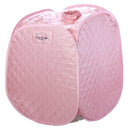 Durasage Health - Sauna de vapor personal plegable Durasage para relajarse en casa, temporizador de 60 minutos, generador de vapor de 800 vatios, silla incluida - Rosa claro